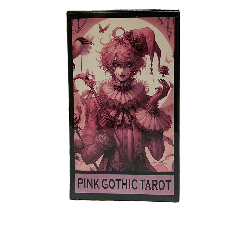 Tarot Cards Deck With Guidebook - Różowa gotycka talia tarotu, 78 kart,
