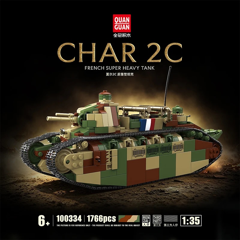 Lego Compatible Military Tank - Francuski czołg Char 2c Super Heavy,