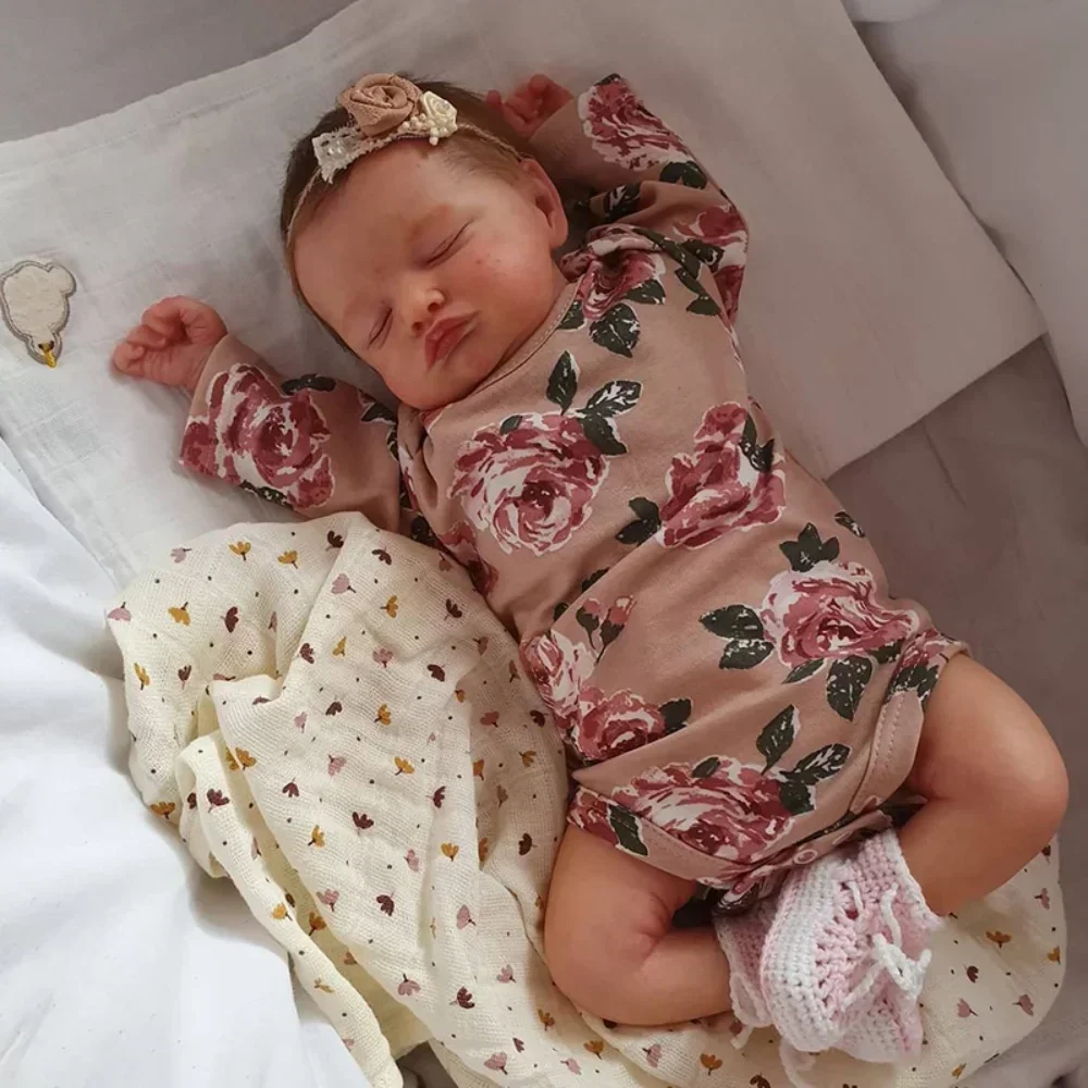 Reborn Baby Doll Silicone Realistic - 49CM Całe Ciało z Winylu i