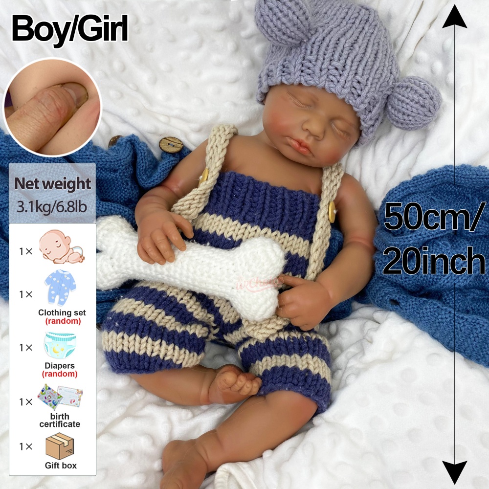 Realistyczne cechy, 20-calowa  – Reborn Baby Doll Silicone Realistic recenzja i cena