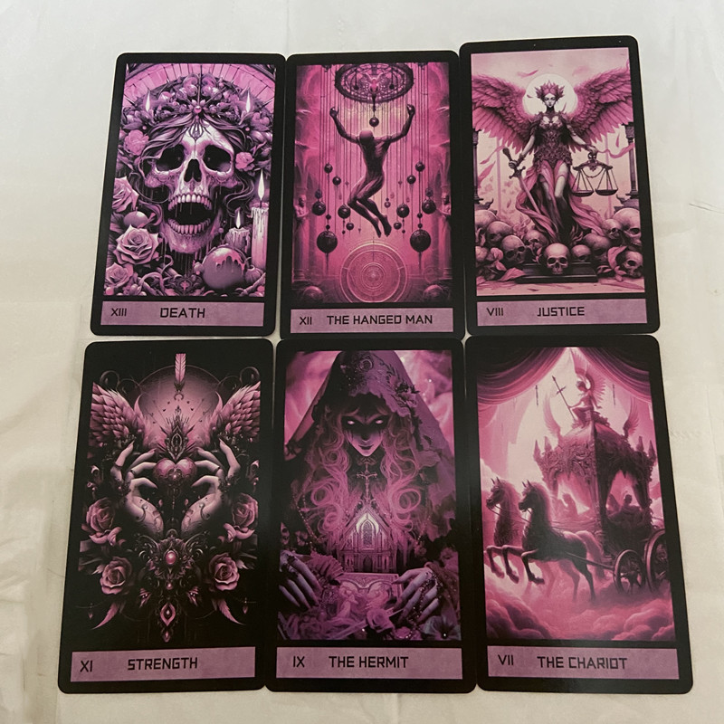 Różowa gotycka talia tarotu, 7 – Tarot Cards Deck With Guidebook recenzja i cena