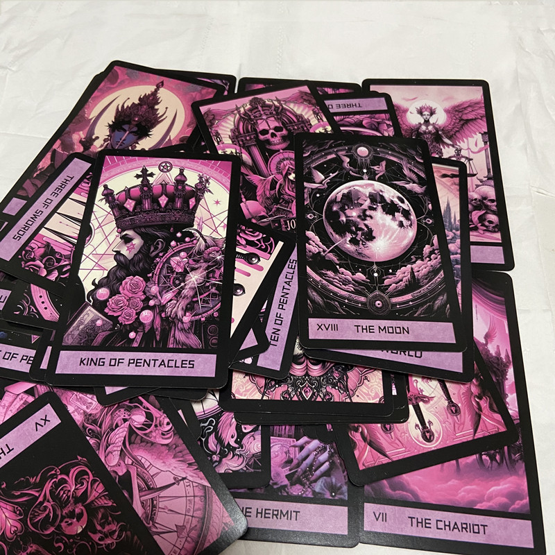 Różowa gotycka talia tarotu, 7 – Tarot Cards Deck With Guidebook recenzja i cena