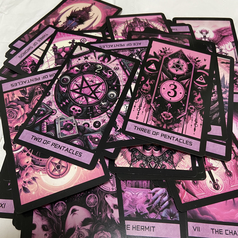 Różowa gotycka talia tarotu, 7 – Tarot Cards Deck With Guidebook recenzja i cena
